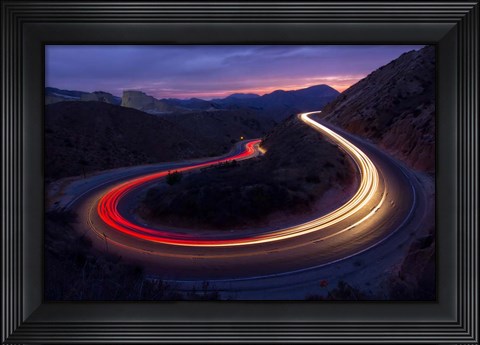 Framed Headlights and Brake Lights Print
