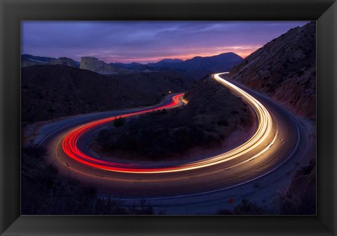 Framed Headlights and Brake Lights Print