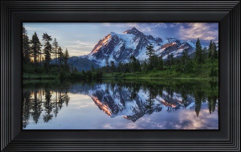 Framed Sunrise On Mount Shuksan Print