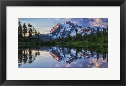 Framed Sunrise On Mount Shuksan Print