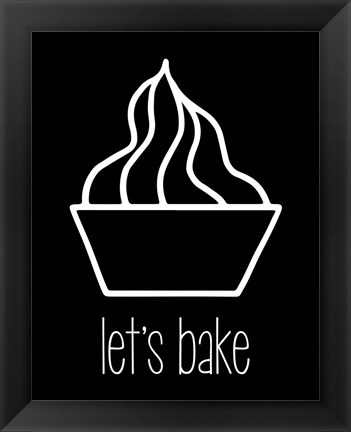 Framed Let&#39;s Bake - Dessert V Black Print