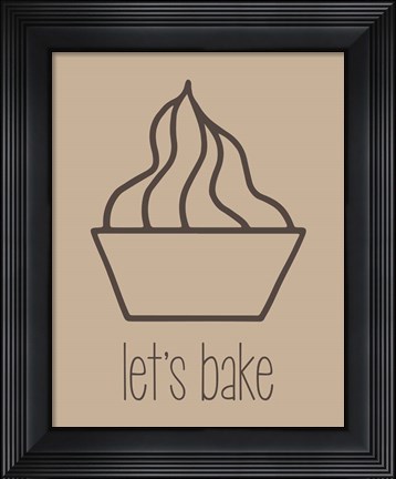 Framed Let&#39;s Bake - Dessert V Brown Print