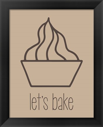 Framed Let&#39;s Bake - Dessert V Brown Print