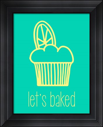 Framed Let&#39;s Bake - Dessert IV Teal Print