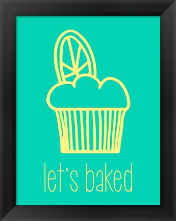 Framed Let&#39;s Bake - Dessert IV Teal Print