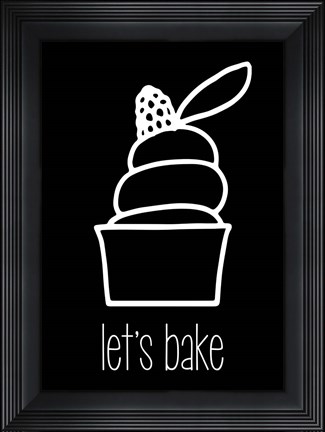 Framed Let&#39;s Bake - Dessert III Black Print
