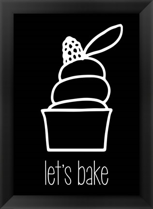 Framed Let&#39;s Bake - Dessert III Black Print