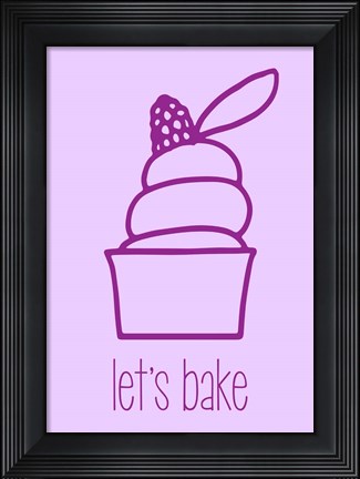 Framed Let&#39;s Bake - Dessert III Purple Print