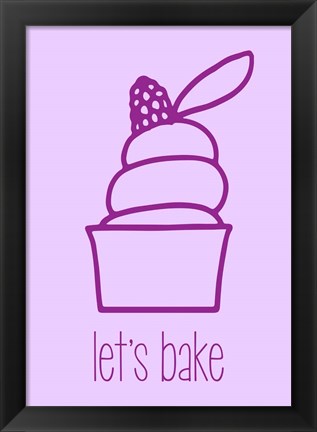 Framed Let&#39;s Bake - Dessert III Purple Print