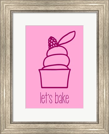 Framed Let&#39;s Bake - Dessert III Pink Print