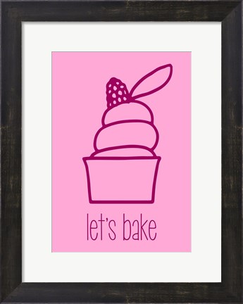 Framed Let&#39;s Bake - Dessert III Pink Print