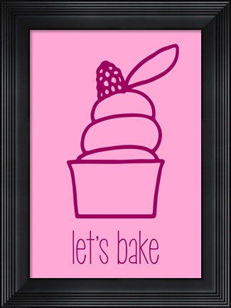 Framed Let&#39;s Bake - Dessert III Pink Print