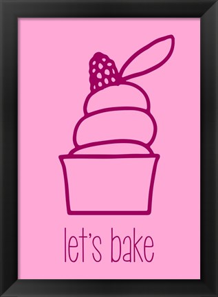 Framed Let&#39;s Bake - Dessert III Pink Print