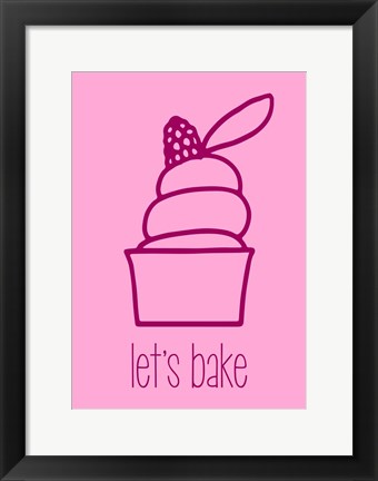 Framed Let&#39;s Bake - Dessert III Pink Print