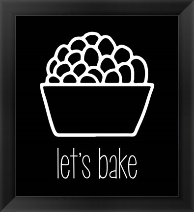 Framed Let&#39;s Bake - Dessert II Black Print