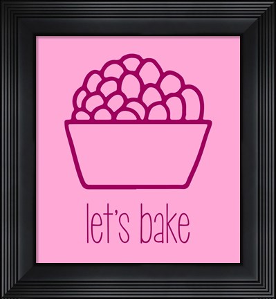 Framed Let&#39;s Bake - Dessert II Pink Print