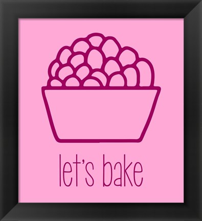 Framed Let&#39;s Bake - Dessert II Pink Print