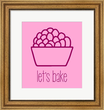 Framed Let&#39;s Bake - Dessert II Pink Print