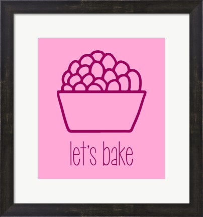 Framed Let&#39;s Bake - Dessert II Pink Print