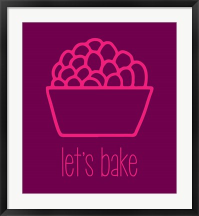 Framed Let&#39;s Bake - Dessert II Magenta Print