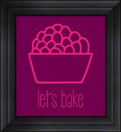 Framed Let&#39;s Bake - Dessert II Magenta Print