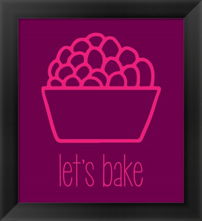 Framed Let&#39;s Bake - Dessert II Magenta Print