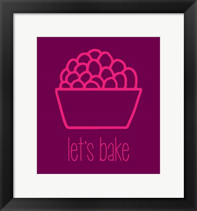 Framed Let&#39;s Bake - Dessert II Magenta Print