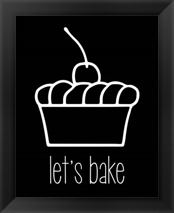 Framed Let&#39;s Bake - Dessert I Black Print