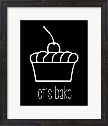 Framed Let&#39;s Bake - Dessert I Black Print