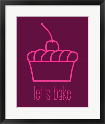 Framed Let&#39;s Bake - Dessert I Magenta Print