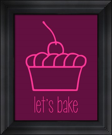 Framed Let&#39;s Bake - Dessert I Magenta Print