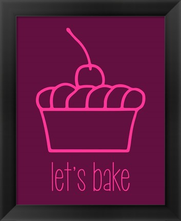 Framed Let&#39;s Bake - Dessert I Magenta Print