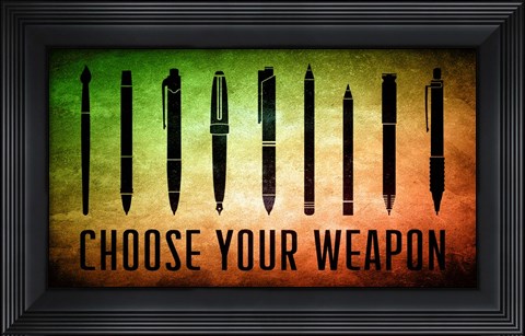 Framed Choose Your Weapon - Scrotched Earth Print