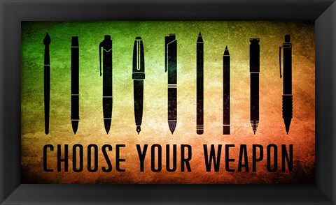 Framed Choose Your Weapon - Scrotched Earth Print