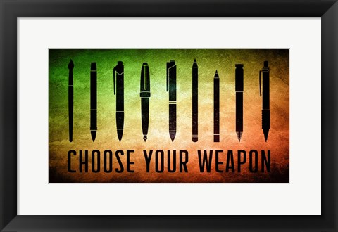 Framed Choose Your Weapon - Scrotched Earth Print