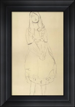 Framed Girl Standing with Hands Clasped Print