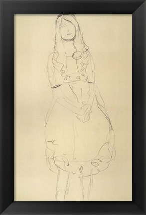 Framed Girl Standing with Hands Clasped Print