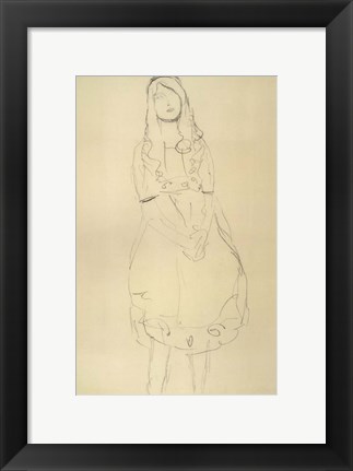 Framed Girl Standing with Hands Clasped Print