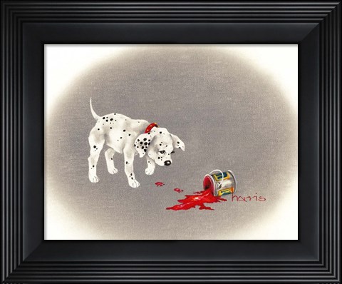 Framed Dalmation 6- Caught Red Pawed Print