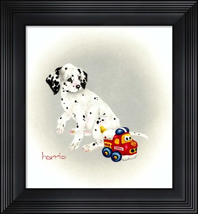 Framed Dalmation 1 - Puppy Truck Print