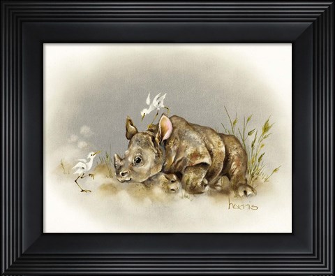 Framed Rhino Baby Print