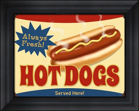 Framed Always Fresh Hot Dogs Print