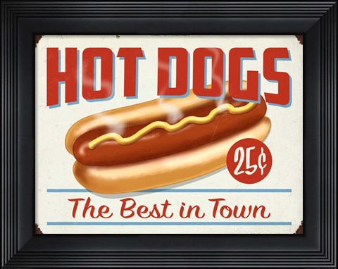 Framed Hot Dogs Best In Town Print