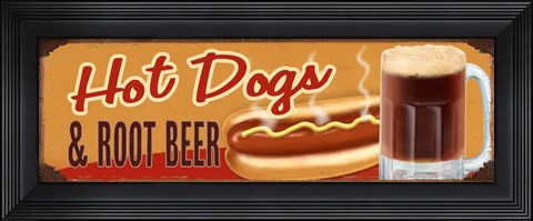 Framed Rootbeer And Hot Dog Print