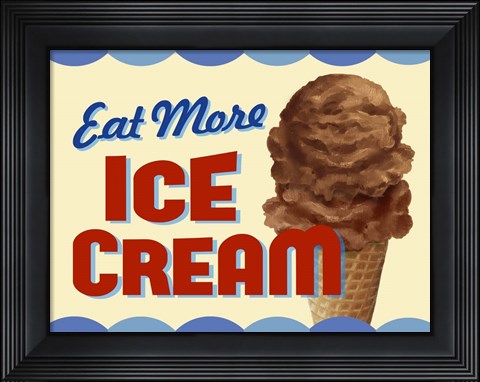 Framed Eat More Ice Cream Print