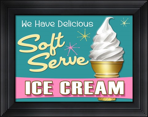 Framed Soft Serve Turquoise Print