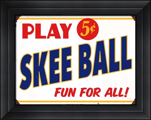 Framed Skeeball Sign Print