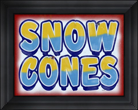 Framed Snow Cones Distressed Print