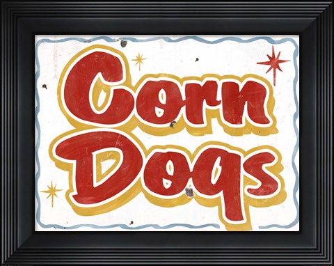 Framed Corn Dogs Distressed Print