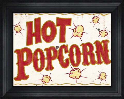 Framed Hot Popcorn Distressed Print